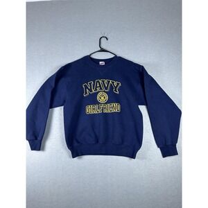 Navy Girlfriend Sweatshirt Womens Medium Blue Soffe US Military‎ Crew Pullover